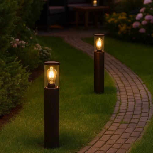 Buitenlamp Brunswick tuinlamp zwart aluminium