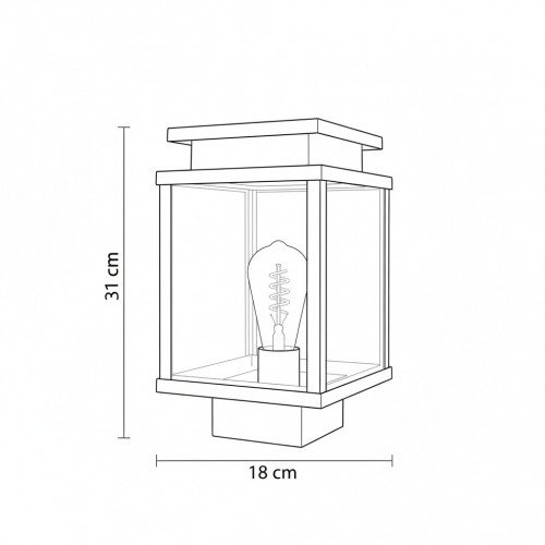 Buitenlamp Leicester tuinlamp zwart aluminium 30cm