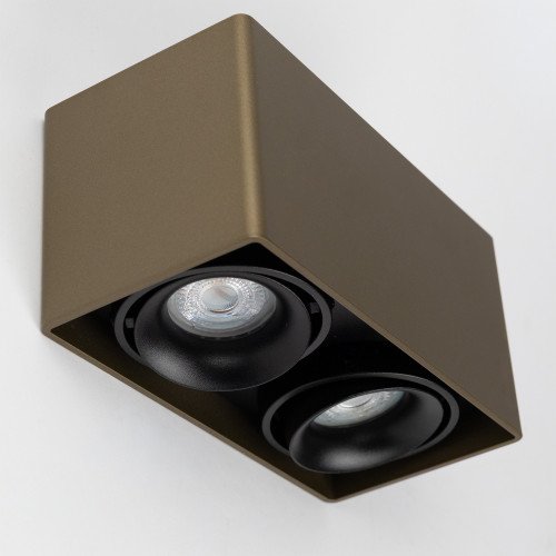 Binnenlamp Bjorn 2 opbouwspot brons aluminium modern