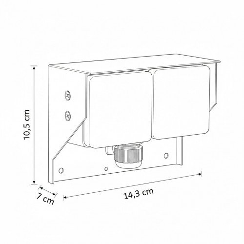 Buitenstopcontact 2 Wanstopcontact Zwart RVS Modern