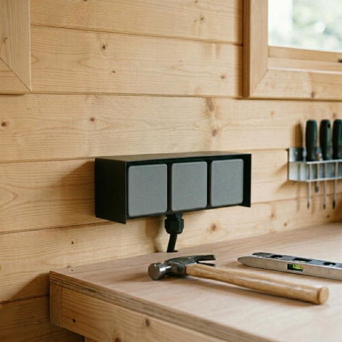 Buitenstopcontact 3 Wanstopcontact Zwart RVS Modern