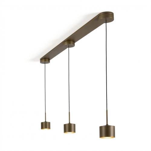 Binnenverlichting June hanglamp brons modern 3-lichts