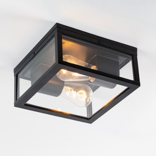 Buitenlamp Timothy plafondlamp zwart aluminium