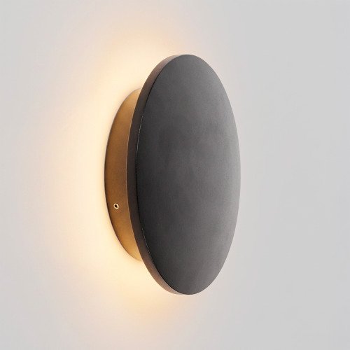 Buitenlamp Eclips wandlamp small zwart aluminium modern