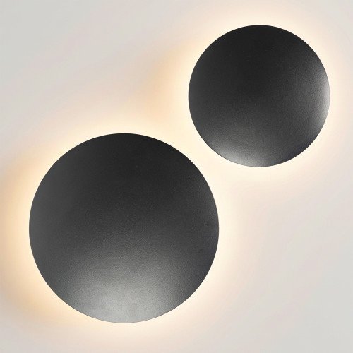 Buitenlamp Eclips wandlamp small zwart aluminium modern