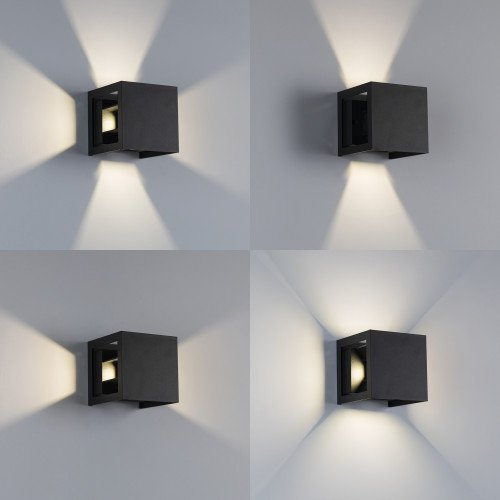 Buitenlamp Tyler up en down muurlamp zwart 