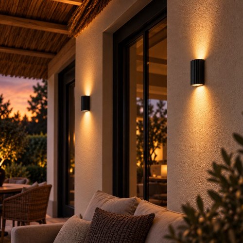 Buitenlamp Oscar up en down muurlamp zwart GU10 Modern