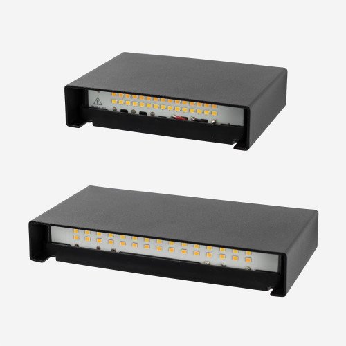 Buitenlamp Elroy muurlamp medium zwart aluminium modern