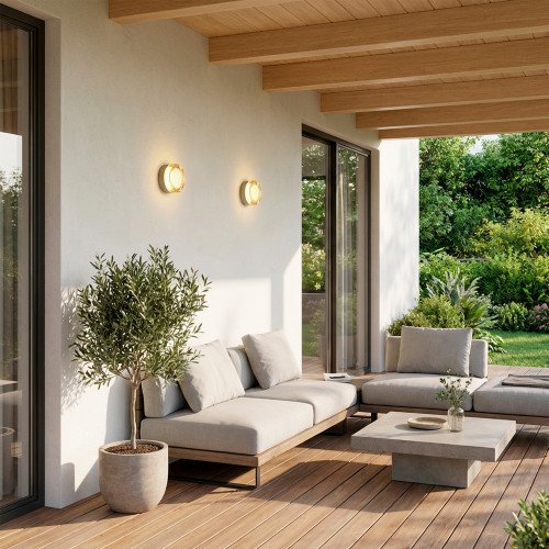 Opbouwspot Liam wandlamp plafondlamp champagne