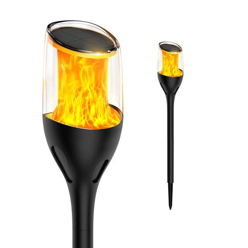 4x Torch Solar Tuinlamp Zwart