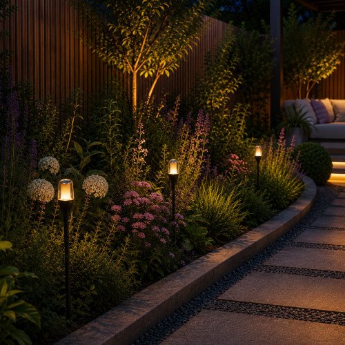 4x Torch Solar Tuinlamp Zwart