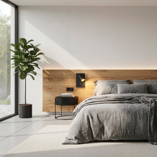 Binnenlamp Mila bedelamp zwart dimmer