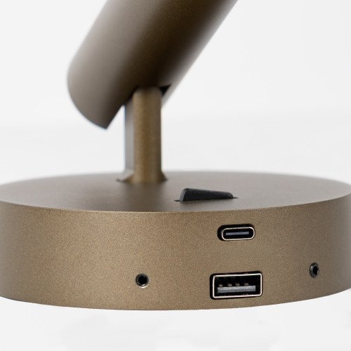 Bronzen wandspot richtbaar aluminium USB