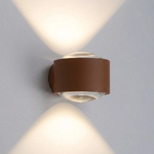 Rustiek bruine convex glazen venster modern wandlamp up&down