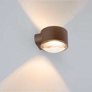 Rustiek bruine convex glazen venster modern wandlamp up&down