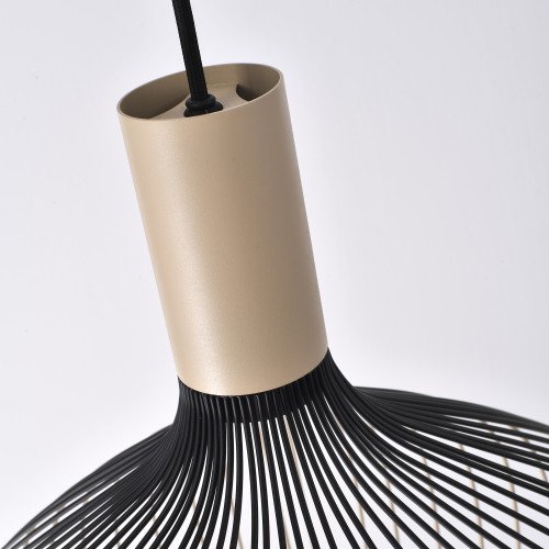 Binnenverlichting Isabel hanglamp zwart beige