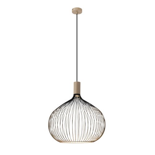 Binnenverlichting Isabel hanglamp zwart beige