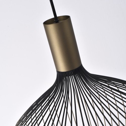 Binnenverlichting Isabel hanglamp zwart goud