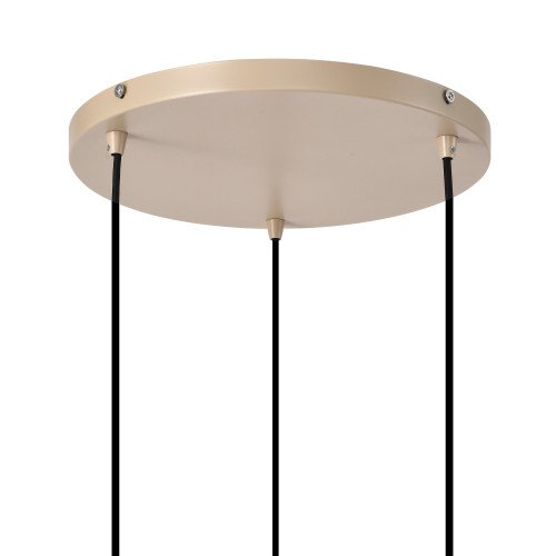 Binnenverlichting Isabel 3-lichts hanglamp zwart beige