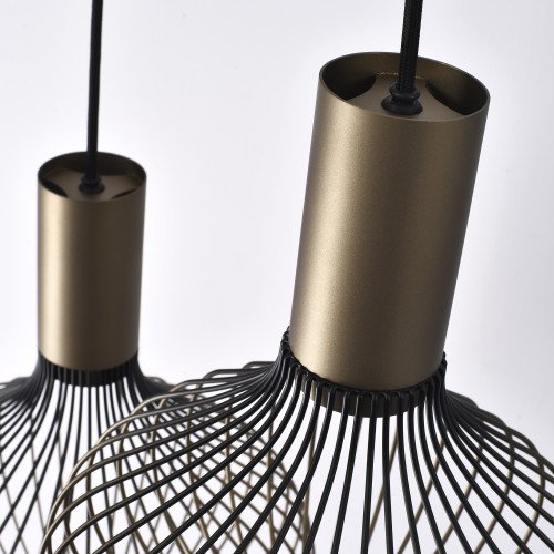 Binnenverlichting Isabel 3-lichts hanglamp zwart goud