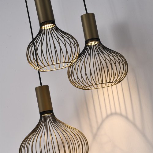 Binnenverlichting Isabel 8-lichts hanglamp zwart goud