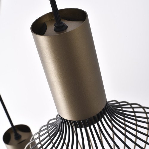 Binnenverlichting Isabel 5-lichts hanglamp zwart goud