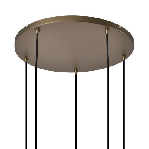 Binnenverlichting Isabel 5-lichts hanglamp zwart goud