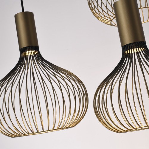 Binnenverlichting Isabel 8-lichts hanglamp zwart goud
