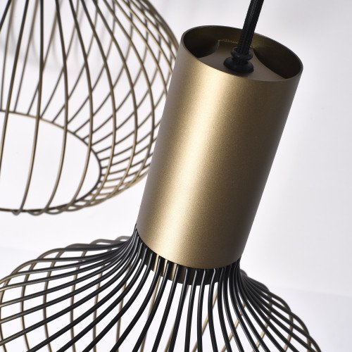 Binnenverlichting Isabel 8-lichts hanglamp zwart goud