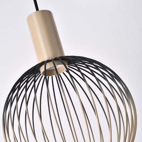 Binnenverlichting Ascha hanglamp zwart beige