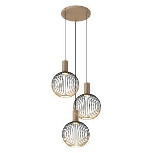 Binnenverlichting Ascha hanglamp zwart beige