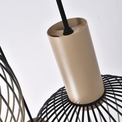 Binnenverlichting Ascha hanglamp zwart beige