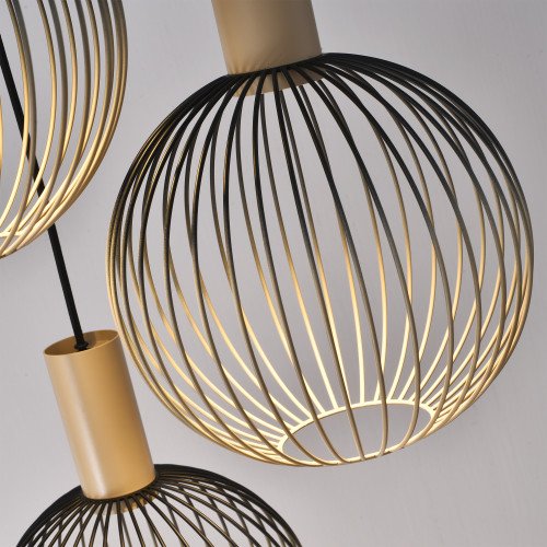 Binnenverlichting Ascha hanglamp zwart beige
