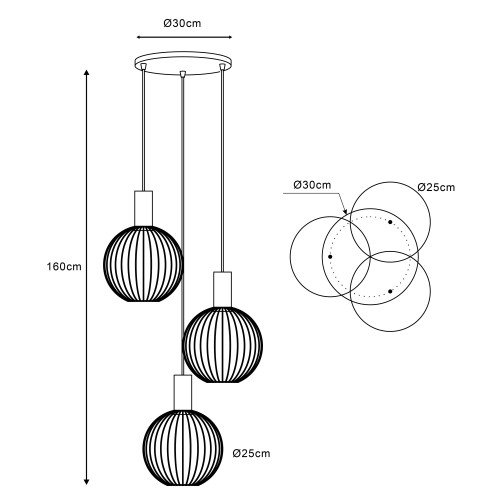 Binnenverlichting Ascha hanglamp zwart beige