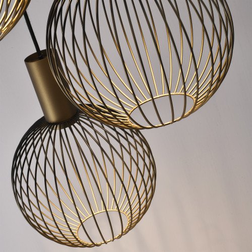 Binnenverlichting Ascha hanglamp zwart champagne