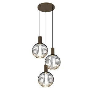 Binnenverlichting Ascha hanglamp zwart champagne