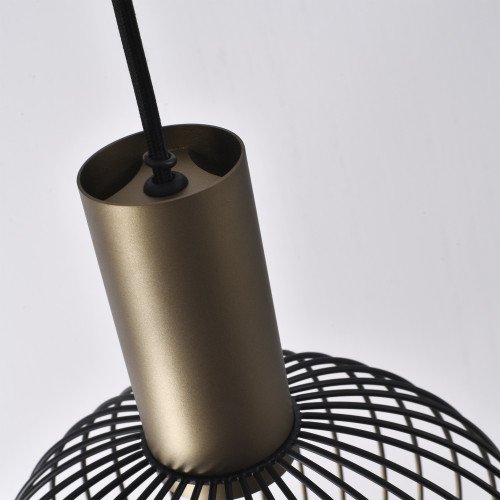Binnenverlichting Ascha hanglamp zwart champagne