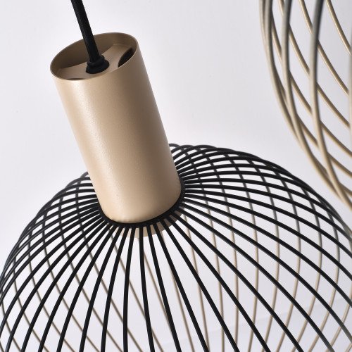 Binnenverlichting 5-lichts Ascha hanglamp zwart biege