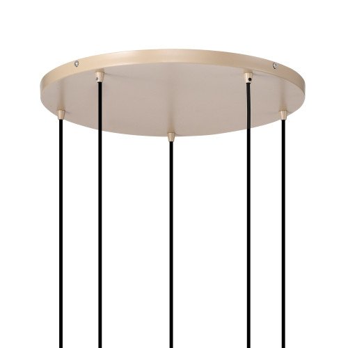 Binnenverlichting 5-lichts Ascha hanglamp zwart biege