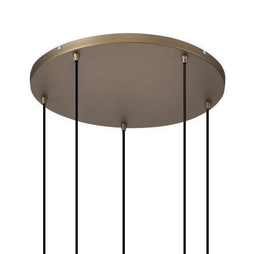 Binnenverlichting 5-lichts Ascha hanglamp zwart goud
