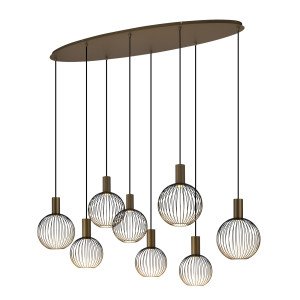 Binnenverlichting 8-lichts Ascha hanglamp zwart goud