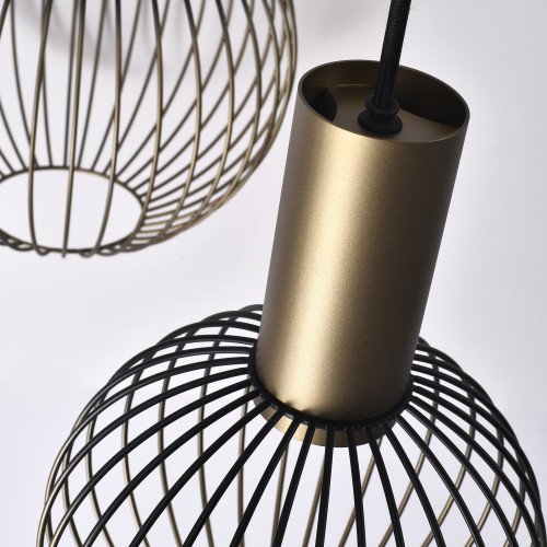 Binnenverlichting 8-lichts Ascha hanglamp zwart goud