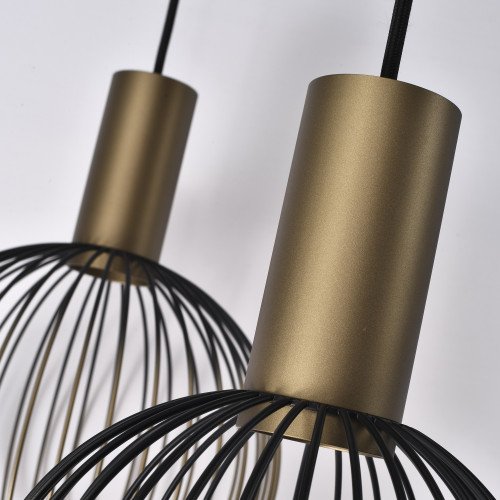 Binnenverlichting 8-lichts Ascha hanglamp zwart goud