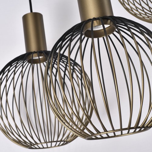 Binnenverlichting 8-lichts Ascha hanglamp zwart goud
