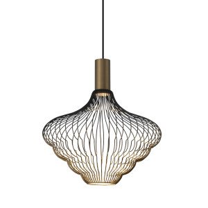 Binnenverlichting 1-lichts Asli zwart goud
