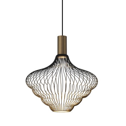 Binnenverlichting 1-lichts Asli zwart goud