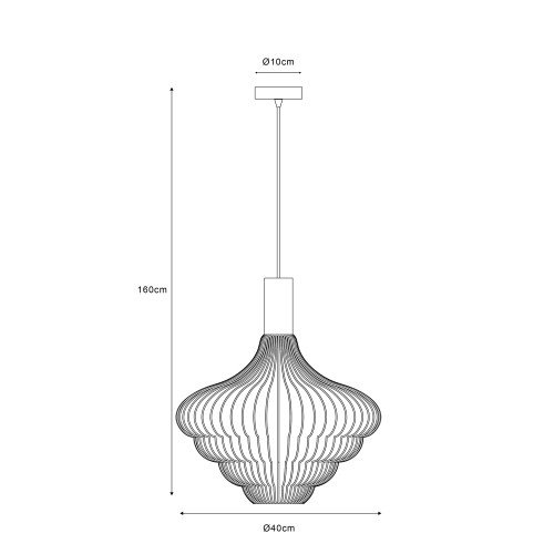 Binnenverlichting 1-lichts Asli zwart goud