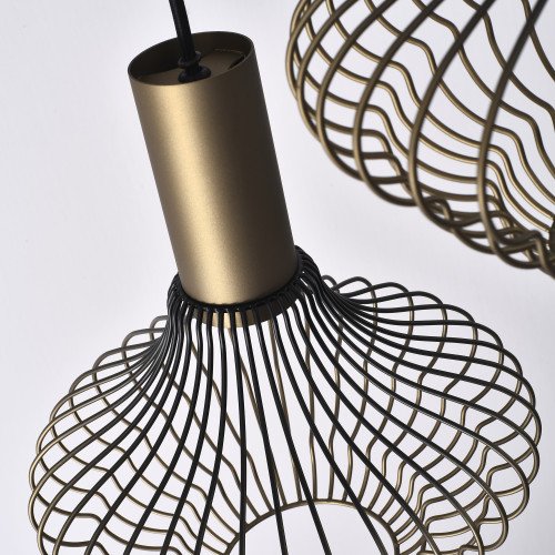 Binnenverlichting 5-lichts Asli zwart goud