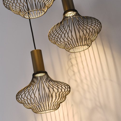 Binnenverlichting 5-lichts Asli zwart goud