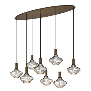 Binnenverlichting 8-lichts Asli zwart goud